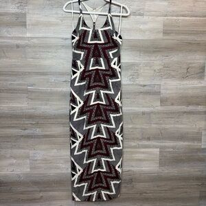 Free People Serves You Right Geometric Racerback Maxi Dress Size 2